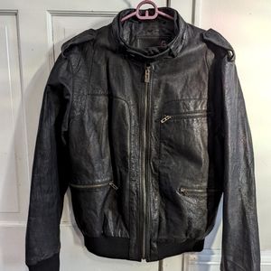 Men's leather Guess Jeans jacket - vintage